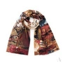 Szal damski Kolorowe Impresje - brąz + multikolor