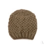 Czapka damska węzełkowy splot jasny brąz