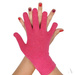 Pomarańczowe elastyczne rękawiczki damskie jednobarwne