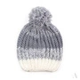 Szaro-biała sportowa czapka z pomponem