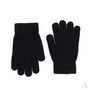 Czarne gładkie rękawiczki damskie ze ściągaczem